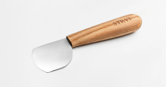 Rounded-bevel skiving knife for leather