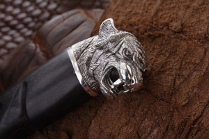 Knife Pommel animal brass silver