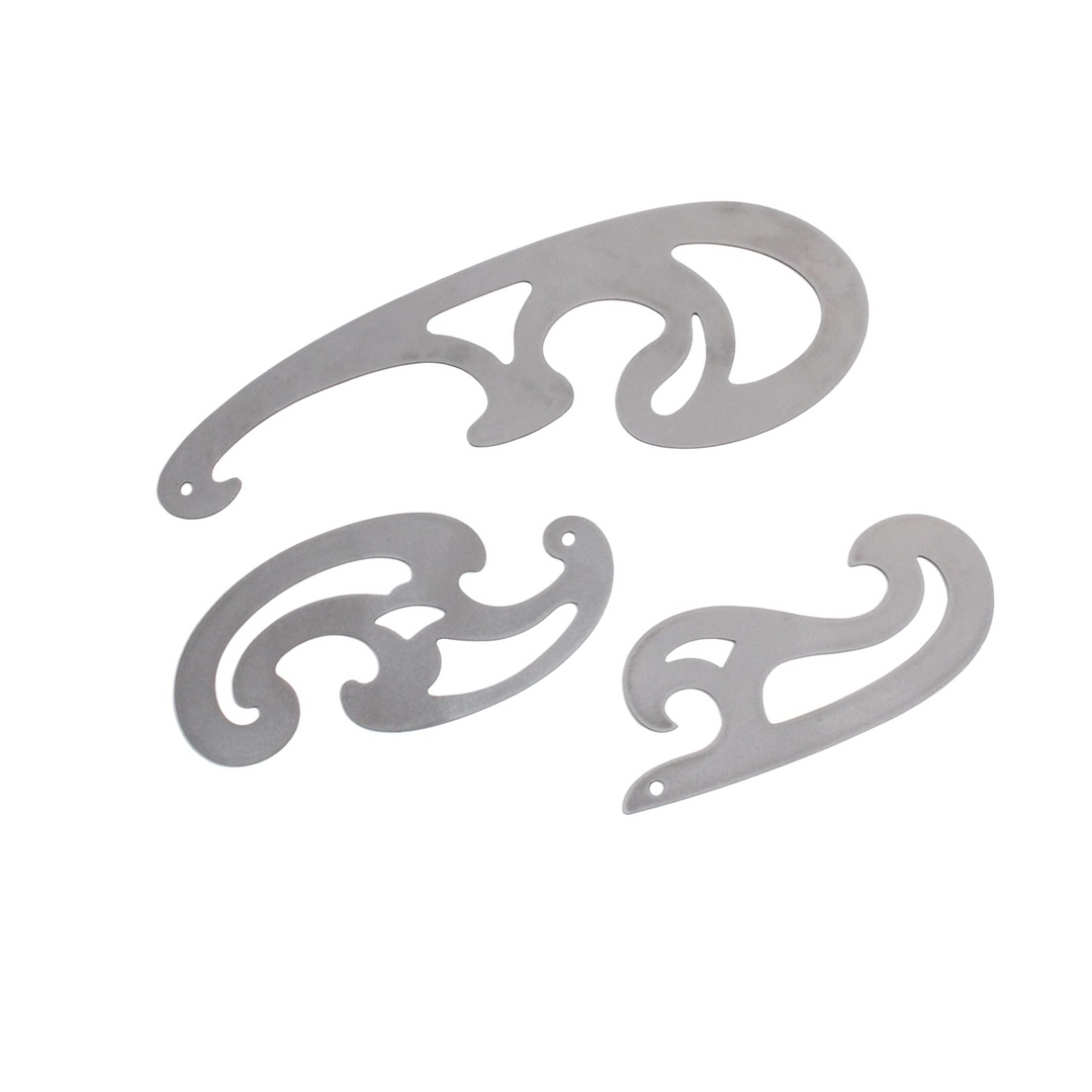 3pcs-steel-french-curve-rulers-set-metal-drafting-cutting-template-stryi-carving-tools