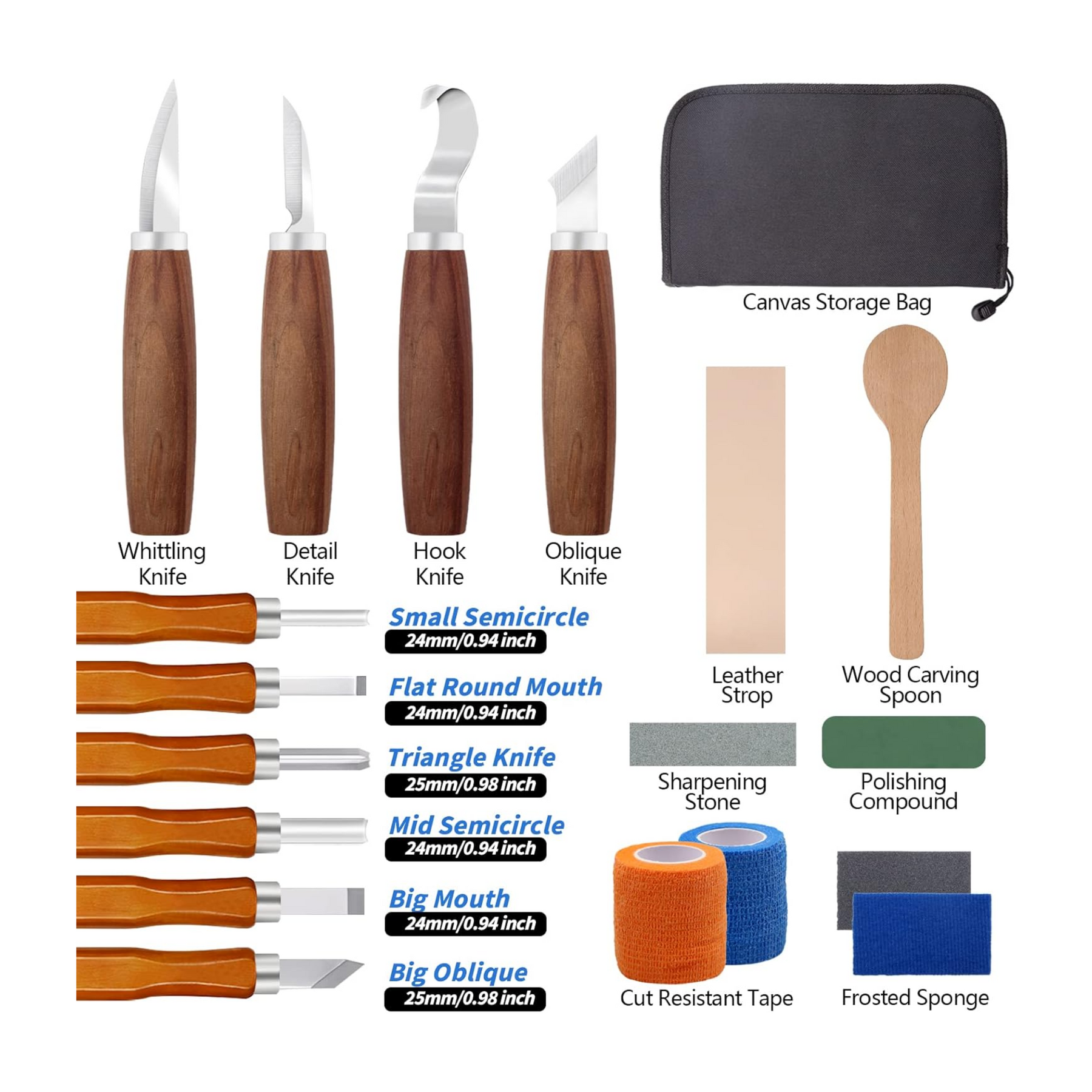 Wood Carving Kit - 19 PCS Wood Carving Tools Set | STRYI CARVING TOOLS