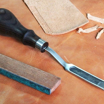 French Leather Skiver With Sharpener Tool