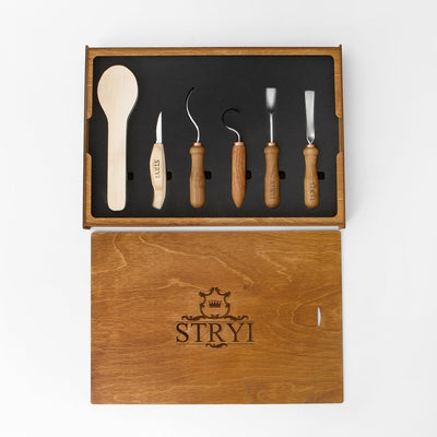 Chip carving set for starters, chip carving kit STRYI, stryi carving t –  Wood carving tools STRYI